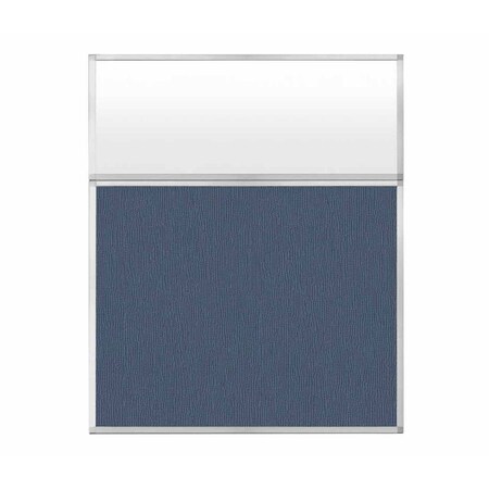 Versare Hush Panel Configurable Cubicle Partition 5' x 6' W/ Window Ocean Fabric Frosted Window 1852714